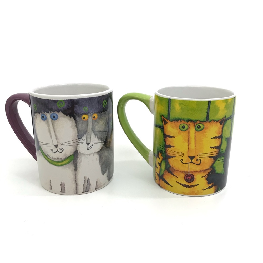Gibson Debi Hron DNO Cool Cats Mug SET of 2 NWT